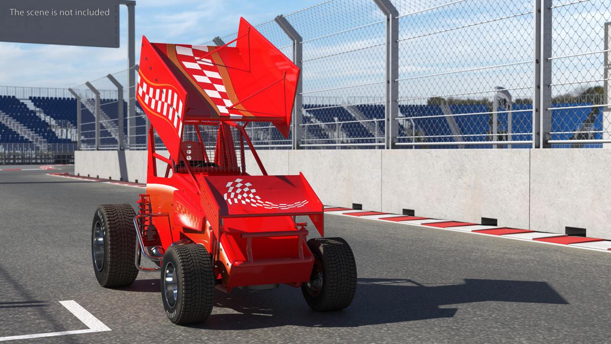 Winged Sprint Car 3D