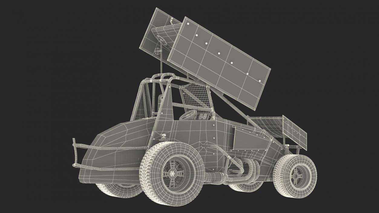 Winged Sprint Car 3D