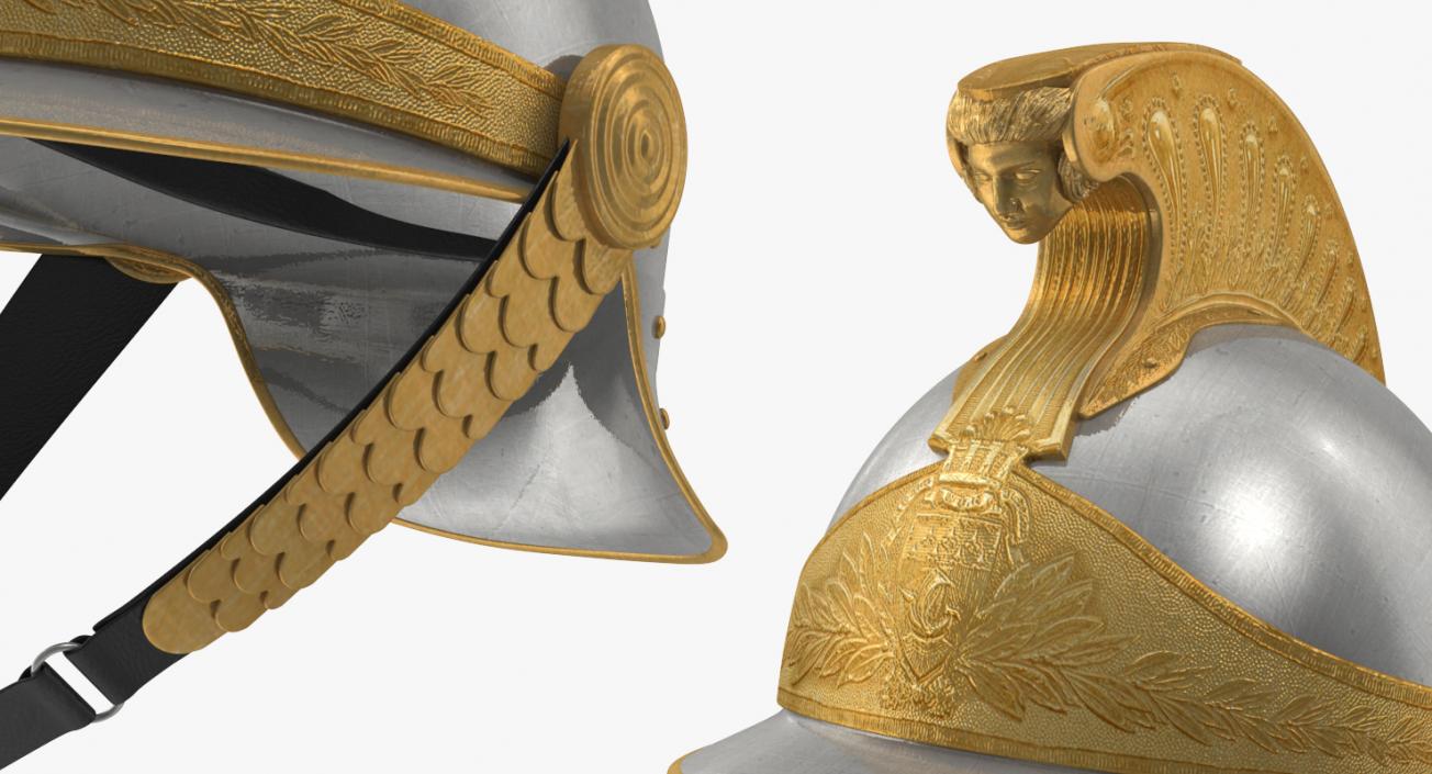 3D 1872 French Cuirassier Heavy Cavalry Officer Helmet