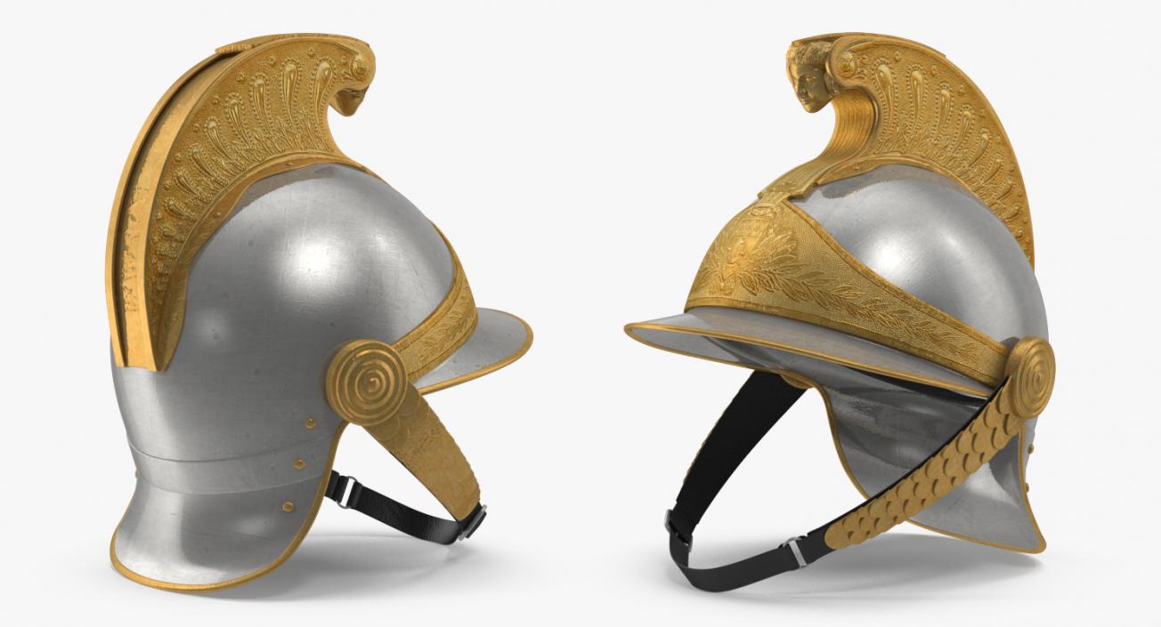 3D 1872 French Cuirassier Heavy Cavalry Officer Helmet