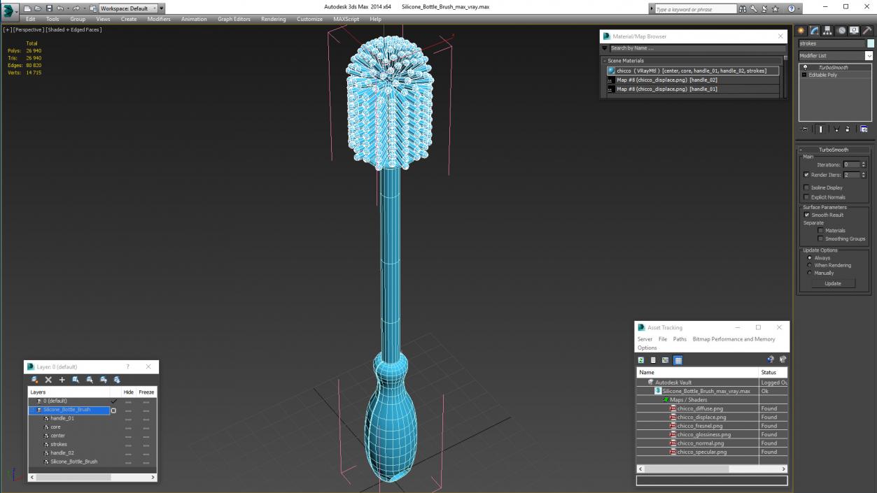 3D Silicone Bottle Brush