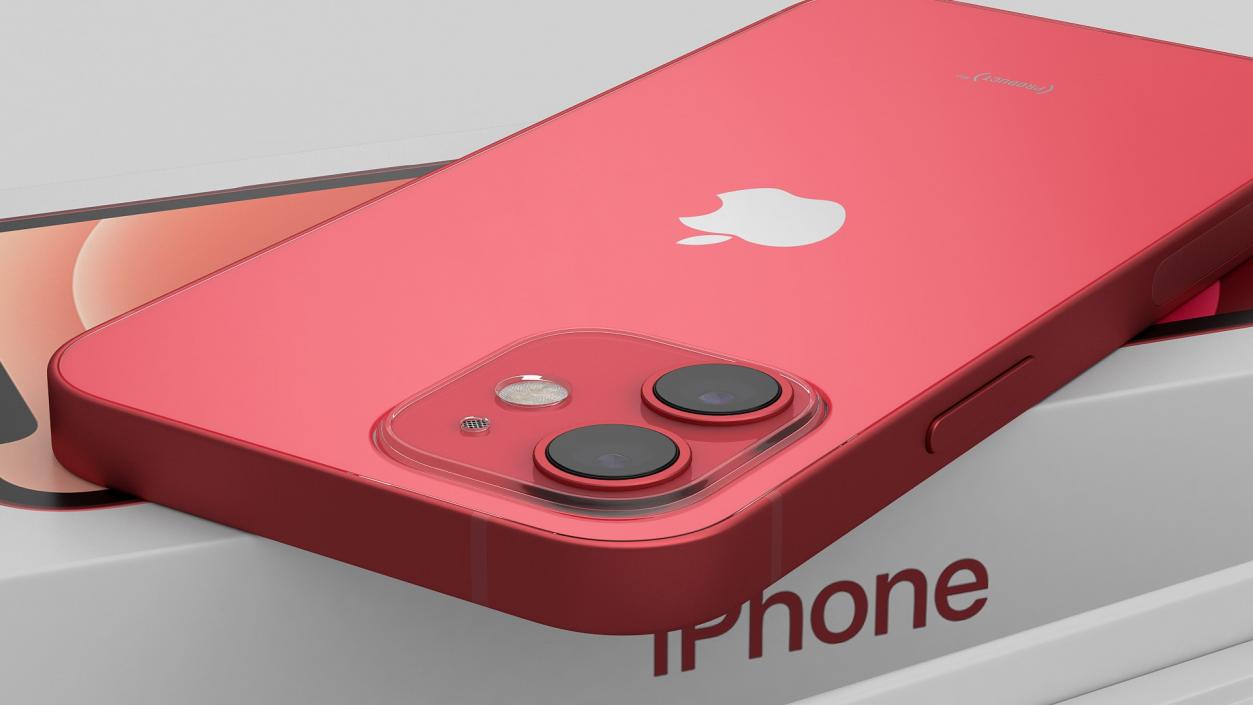 iPhone 12 mini Unboxed Product RED 3D model