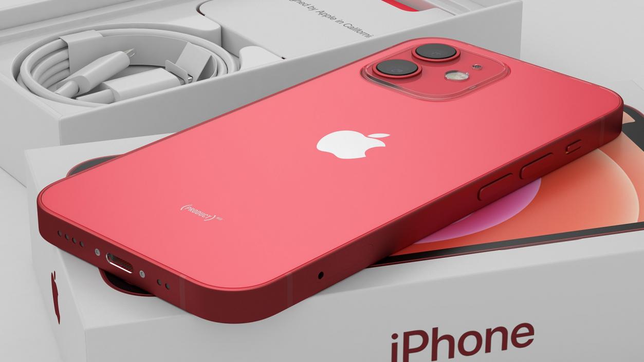 iPhone 12 mini Unboxed Product RED 3D model