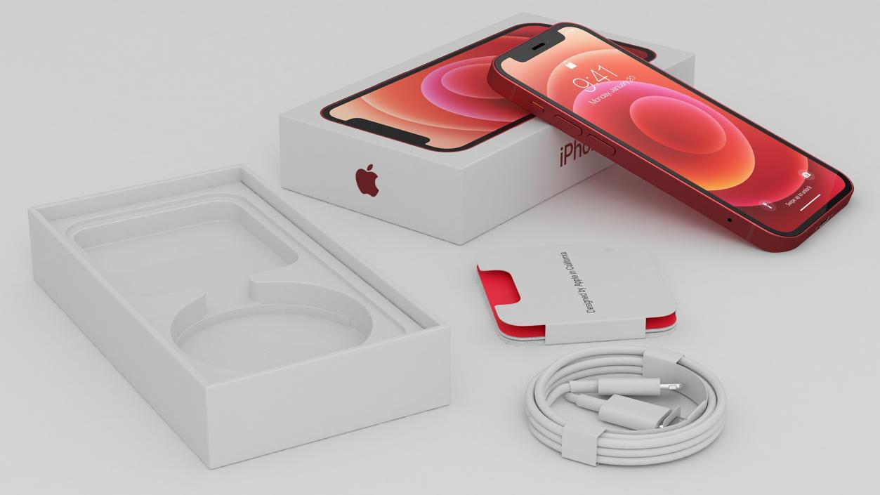 iPhone 12 mini Unboxed Product RED 3D model