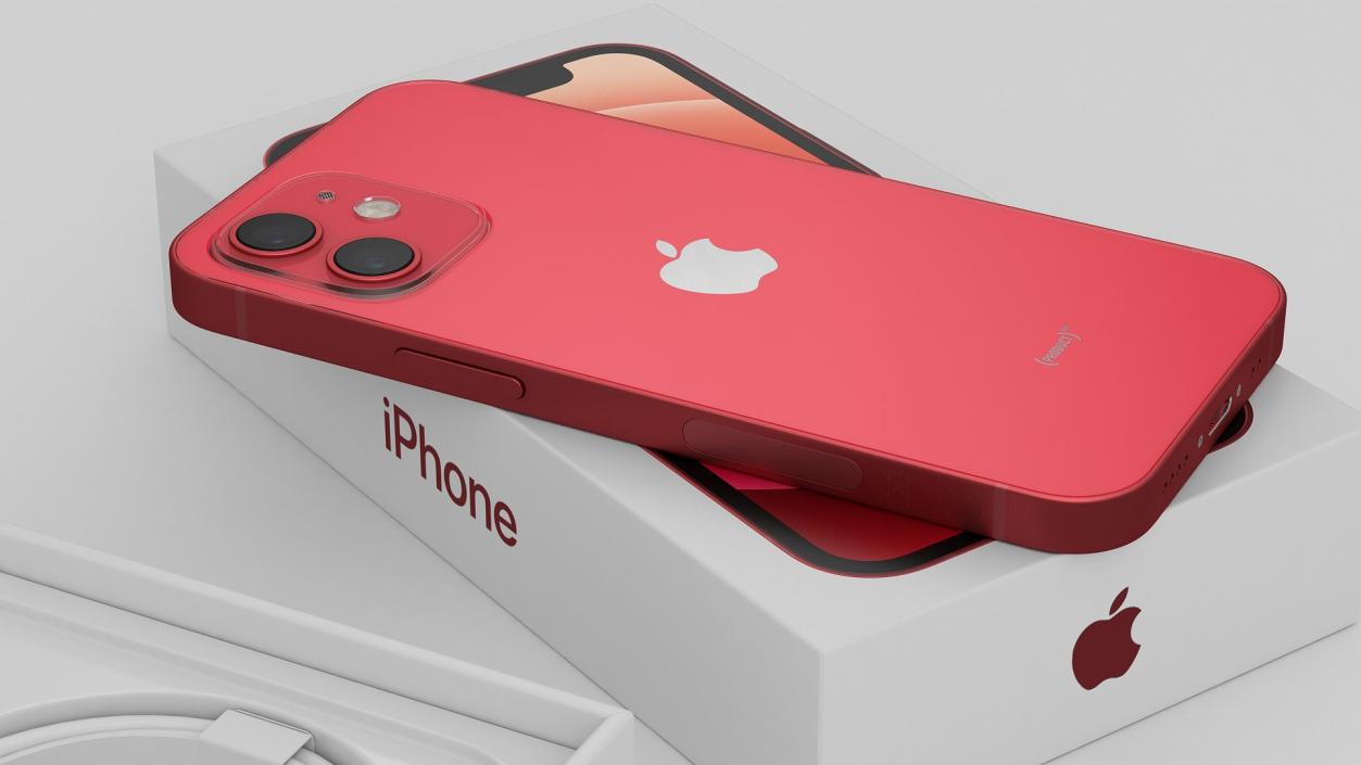 iPhone 12 mini Unboxed Product RED 3D model