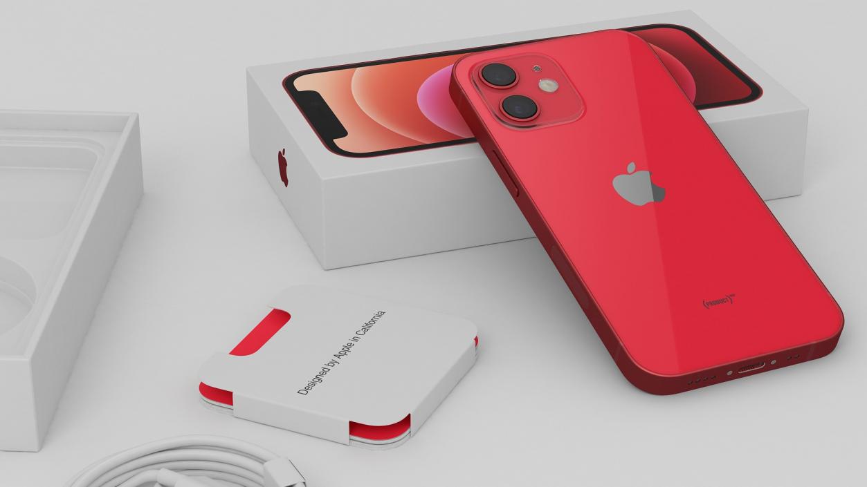 iPhone 12 mini Unboxed Product RED 3D model