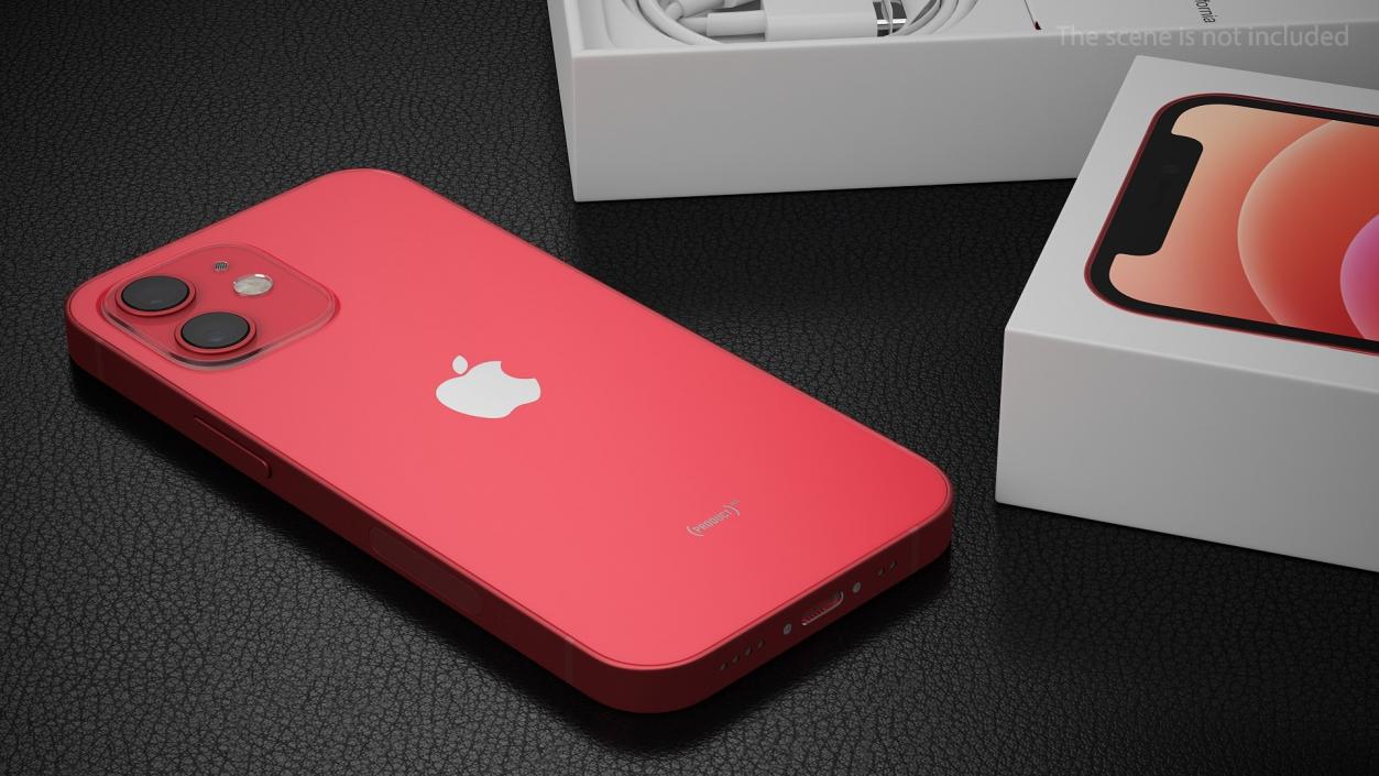 iPhone 12 mini Unboxed Product RED 3D model