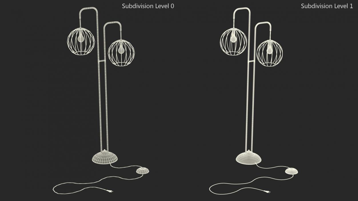 3D Modern Floor Lamp White model