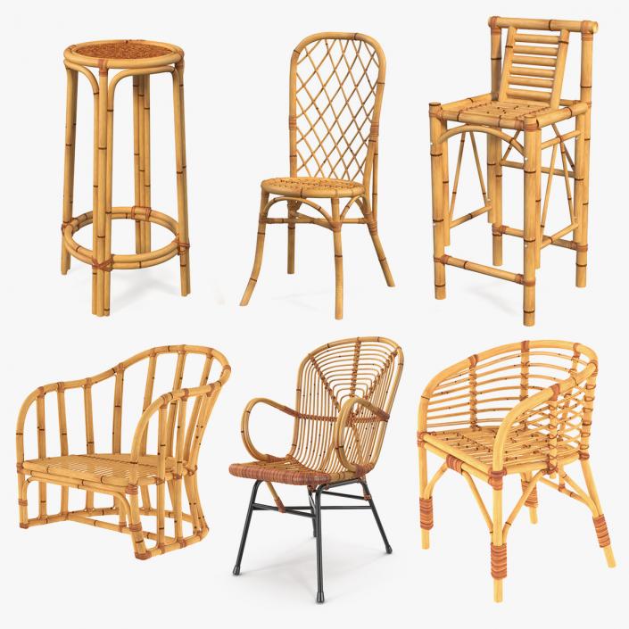 3D Bamboo Chairs Collection 3