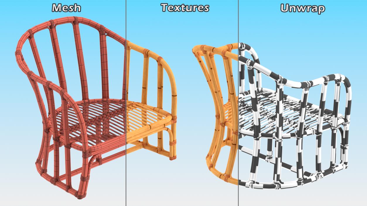 3D Bamboo Chairs Collection 3