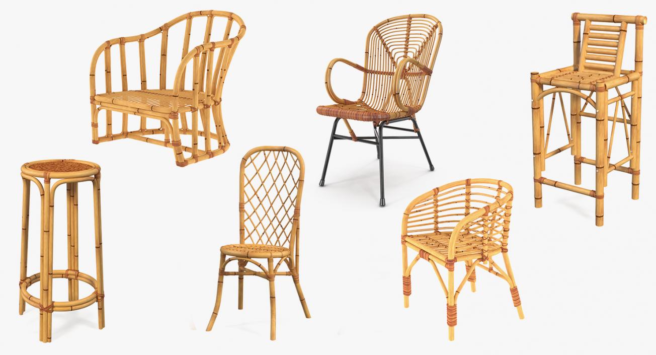 3D Bamboo Chairs Collection 3