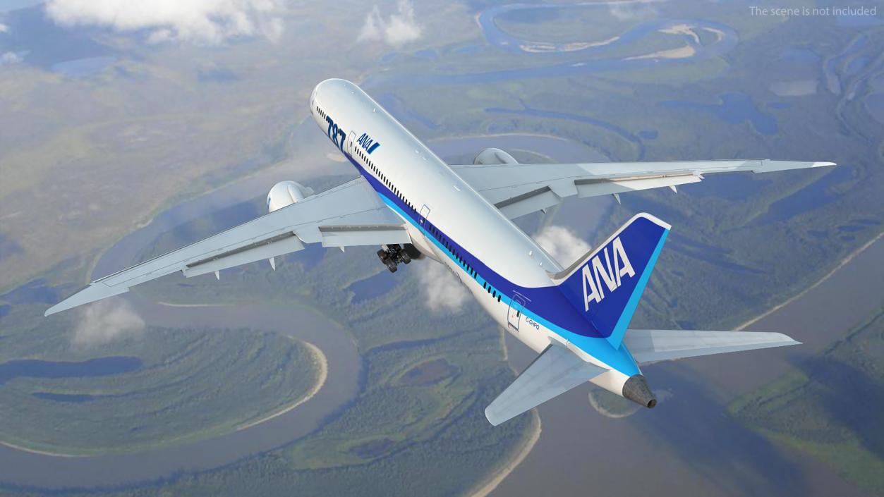 3D Boeing 787-9 Dreamliner ANA Livery Rigged