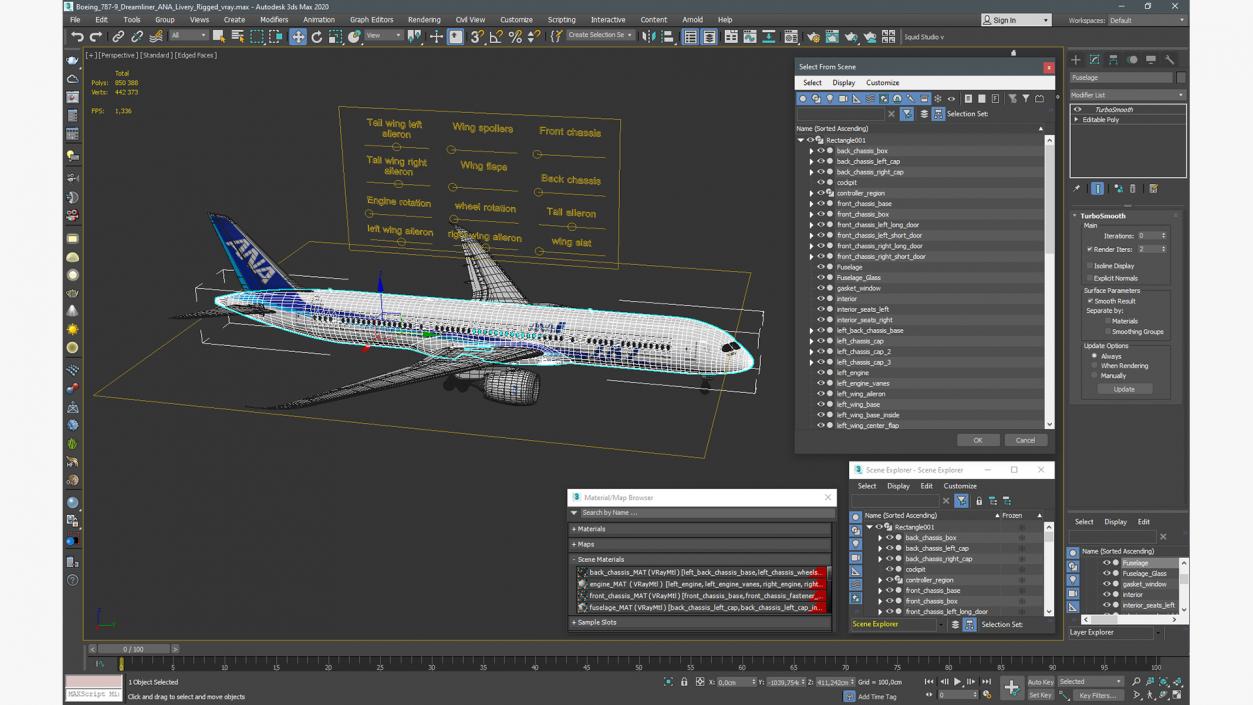 3D Boeing 787-9 Dreamliner ANA Livery Rigged