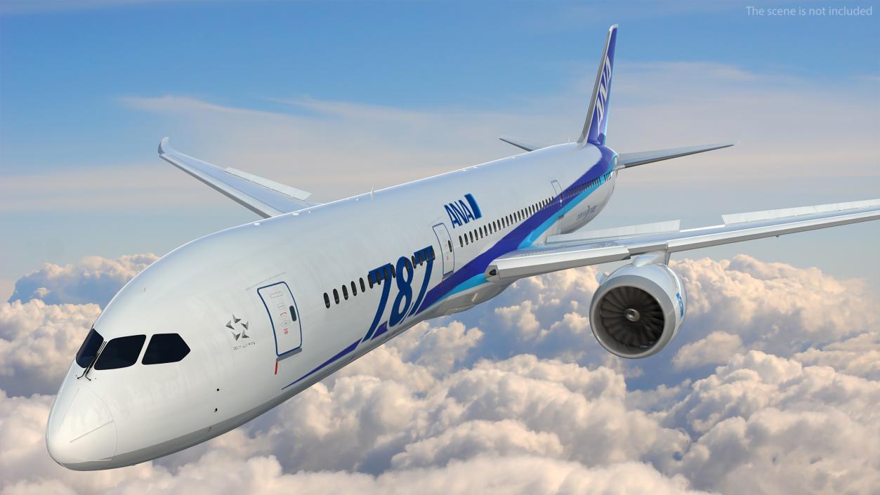 3D Boeing 787-9 Dreamliner ANA Livery Rigged