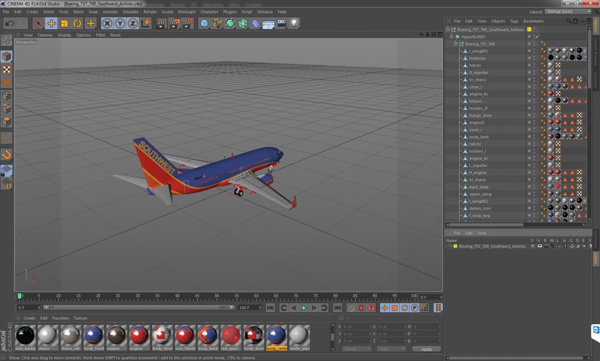 3D Boeing 737-700 Southwest Airlines model