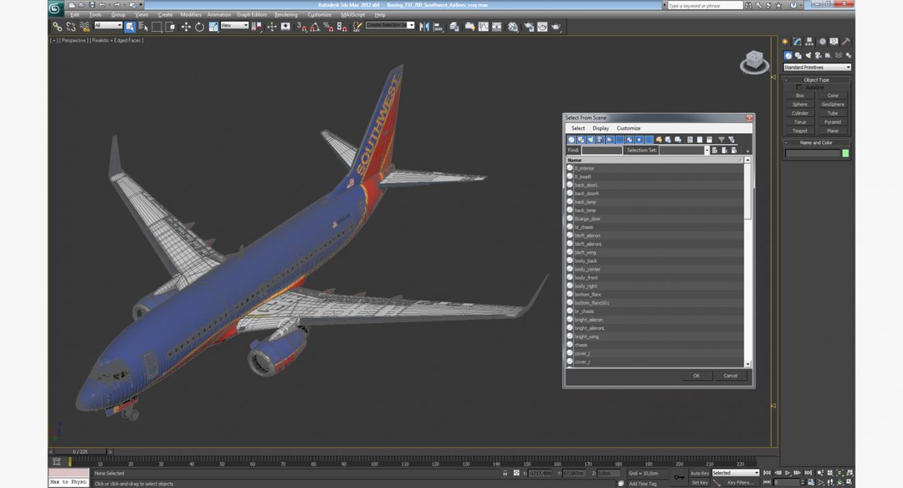 3D Boeing 737-700 Southwest Airlines model