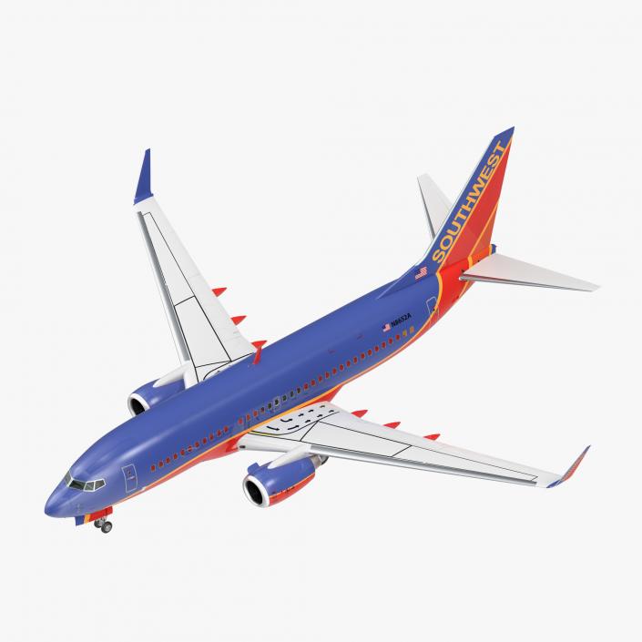 3D Boeing 737-700 Southwest Airlines model