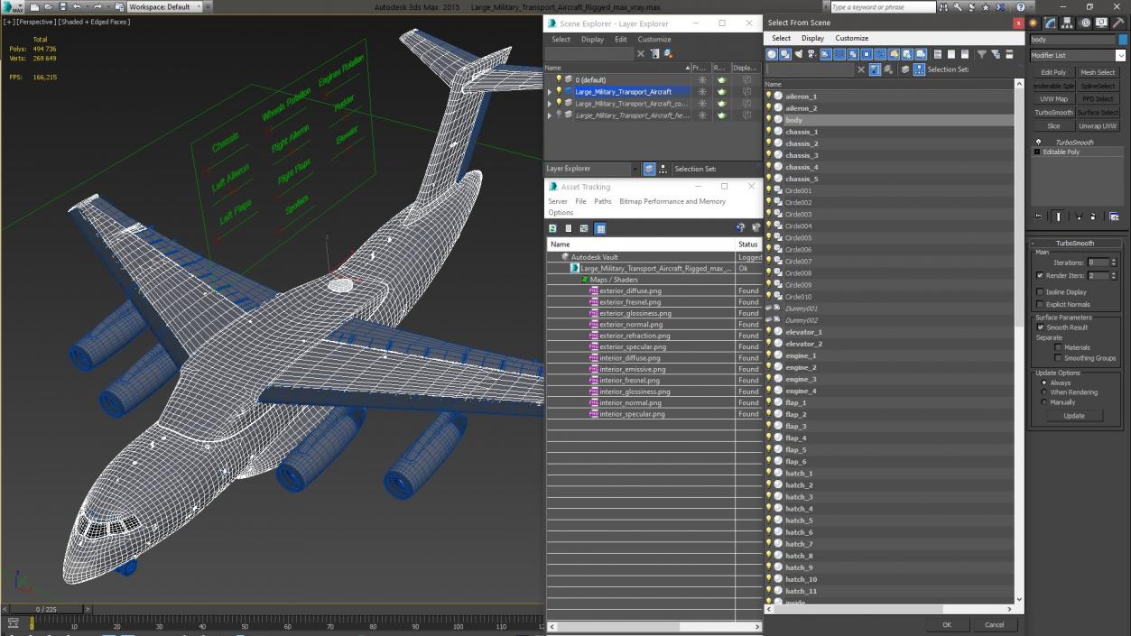 3D model Large Military Transport Aircraft Rigged