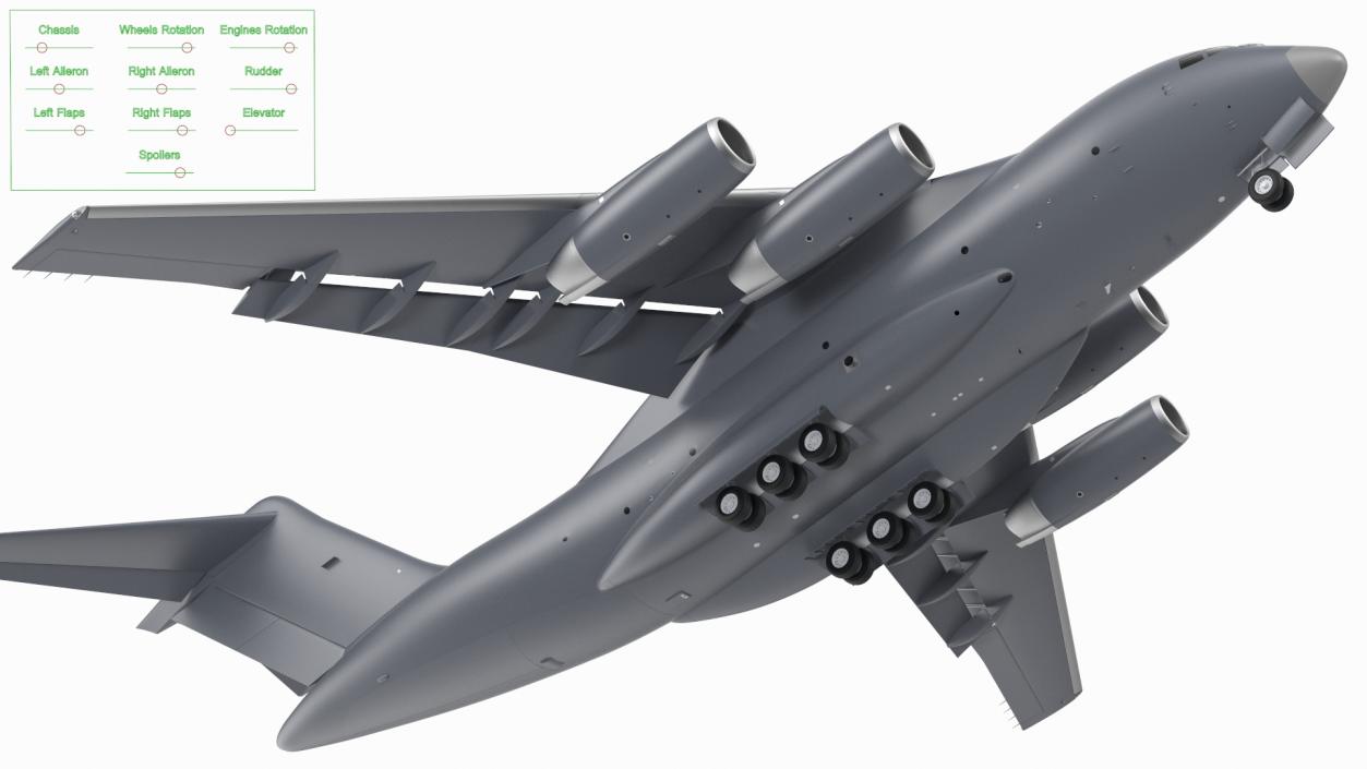 3D model Large Military Transport Aircraft Rigged