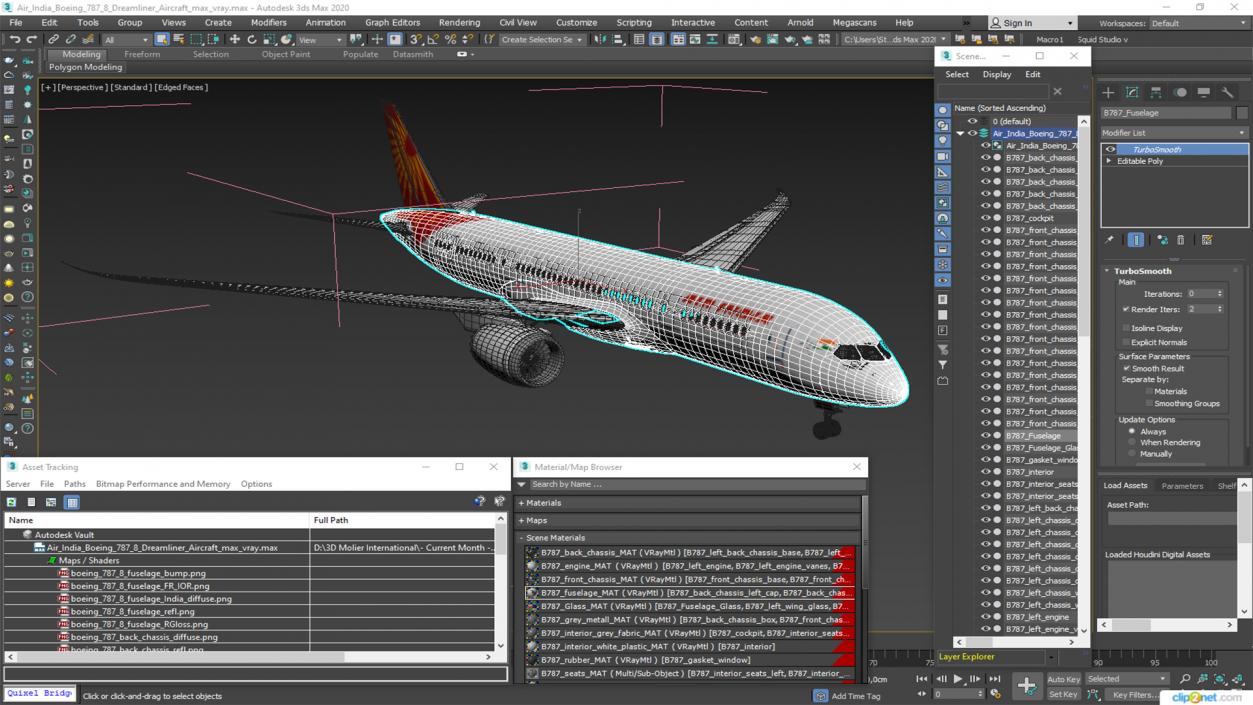 Air India Boeing 787-8 Dreamliner Aircraft 3D