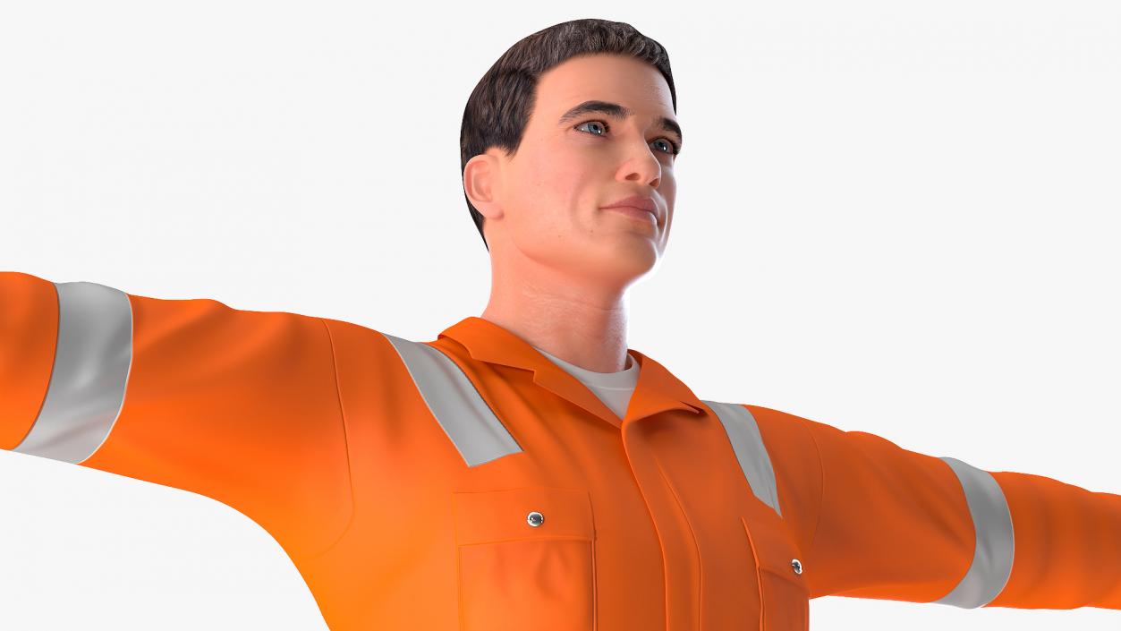 3D Road Worker Rigged model