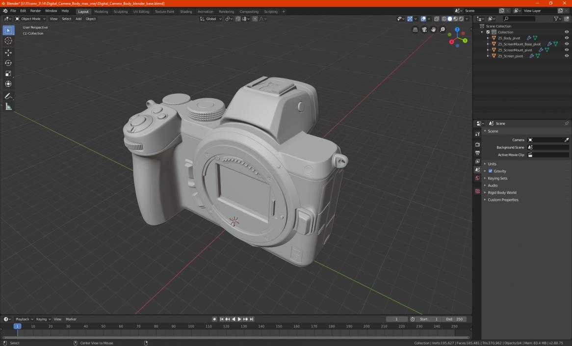 Digital Camera Body 3D model