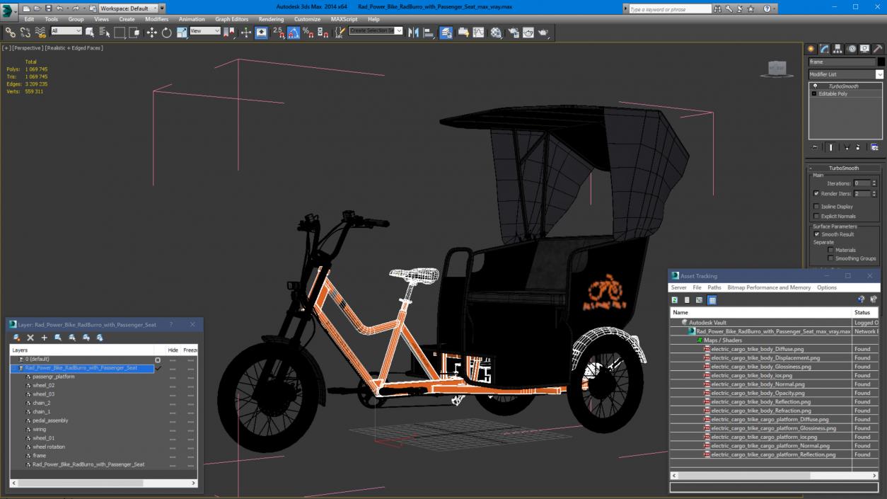 3D Rad Power Bike RadBurro with Passenger Seat model