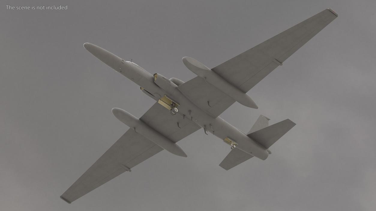 Reconnaissance Aircraft Grey Rigged for Cinema 4D 3D model