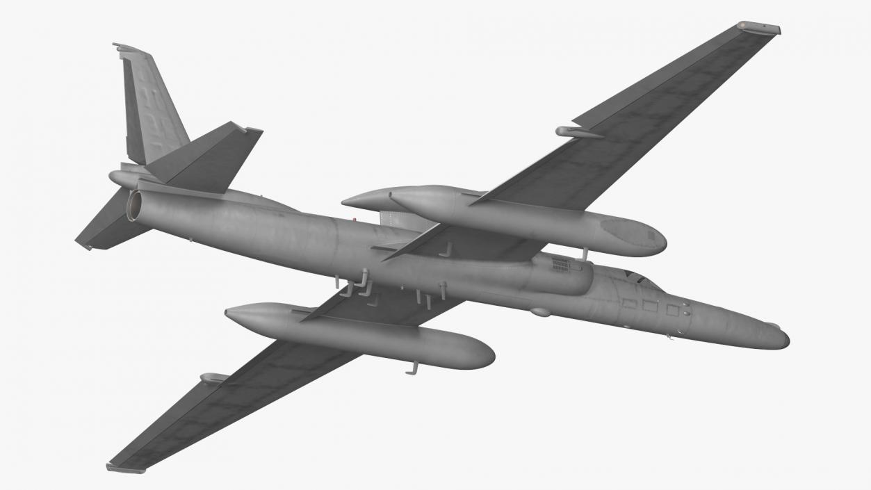 3D model Reconnaissance Aircraft Grey Rigged