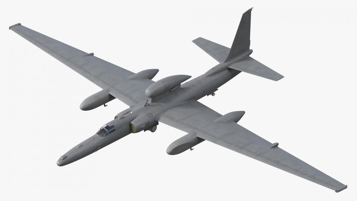 Reconnaissance Aircraft Grey Rigged for Cinema 4D 3D model