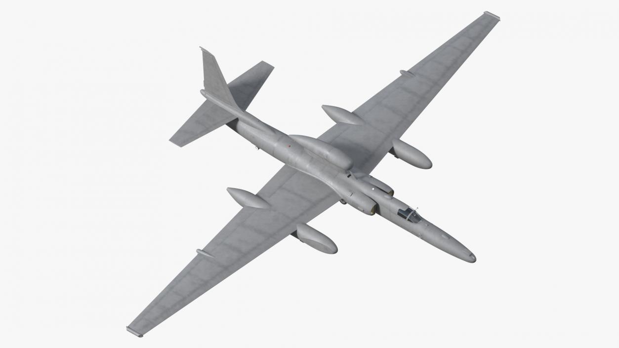 3D model Reconnaissance Aircraft Grey Rigged