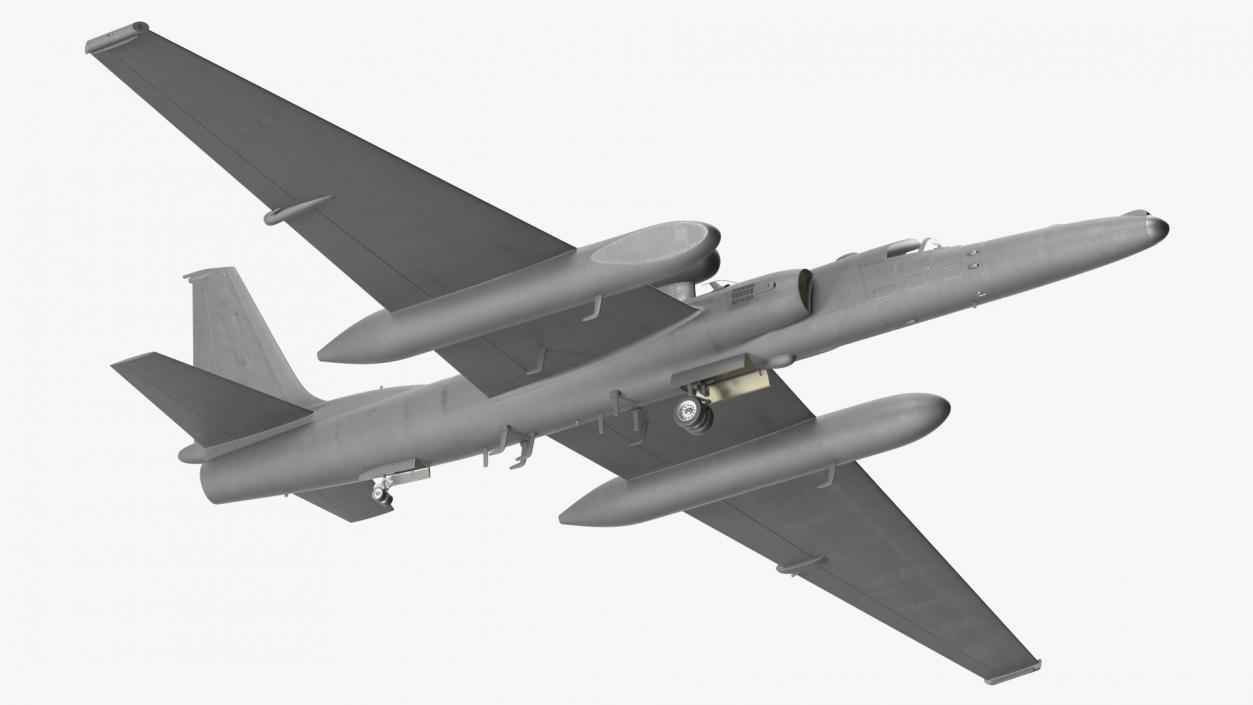 3D model Reconnaissance Aircraft Grey Rigged