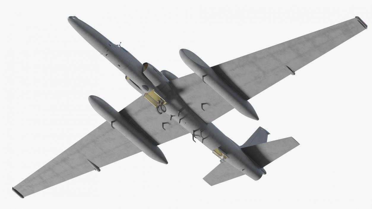 3D model Reconnaissance Aircraft Grey Rigged