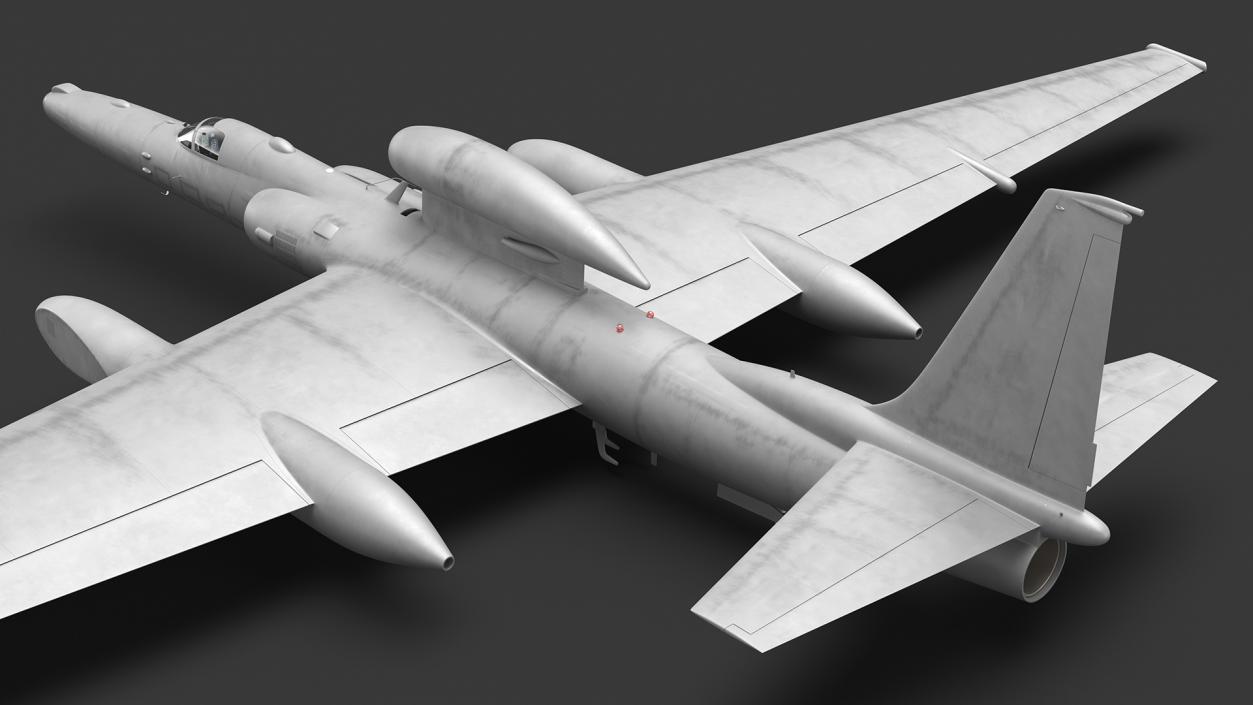 3D model Reconnaissance Aircraft Grey Rigged