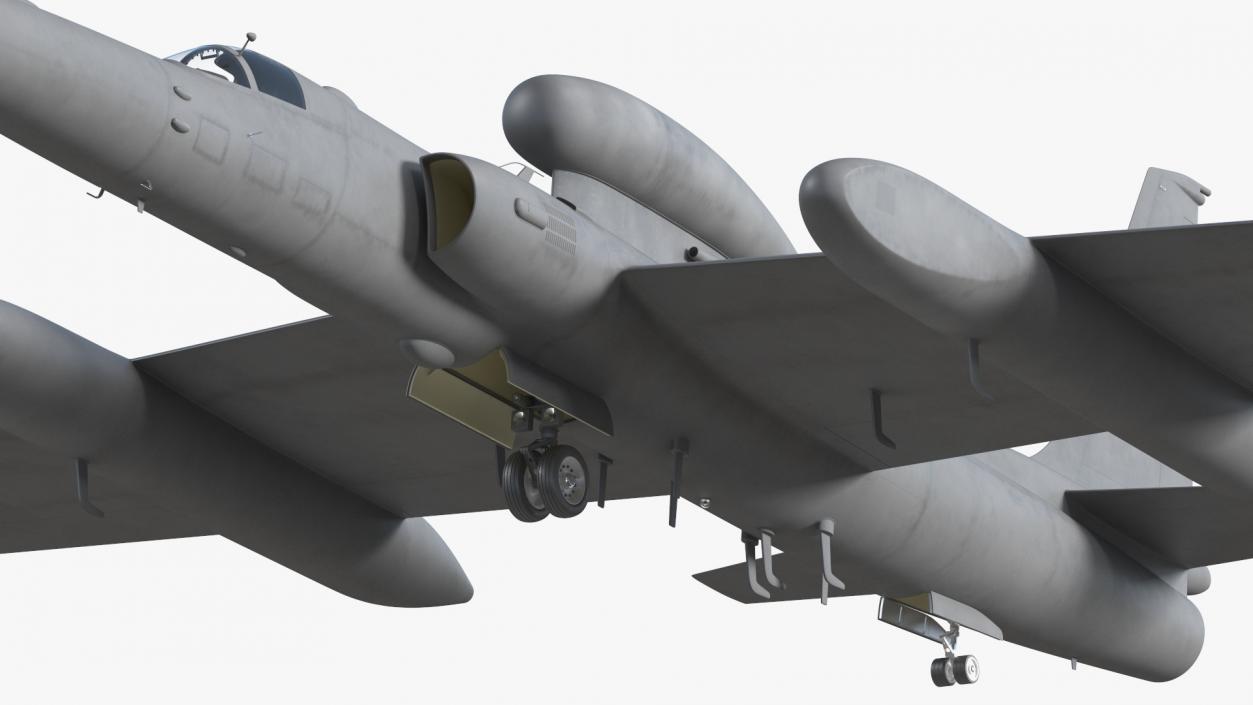 Reconnaissance Aircraft Grey Rigged for Cinema 4D 3D model