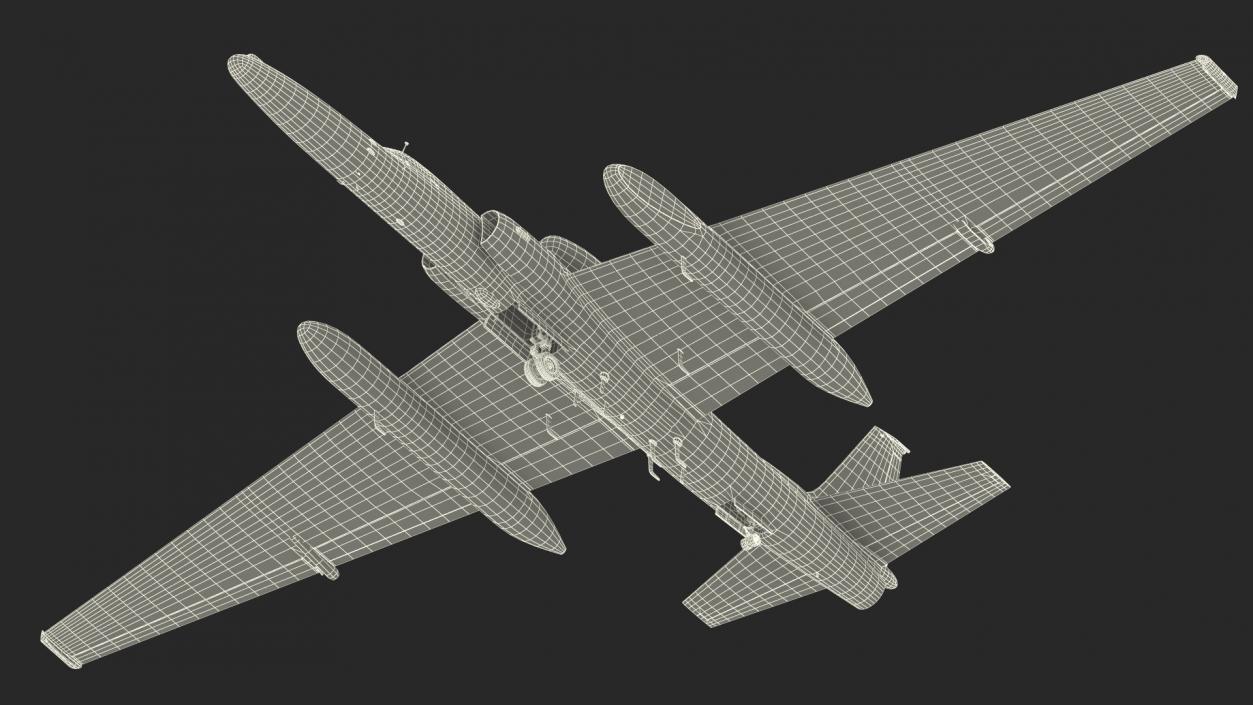 3D model Reconnaissance Aircraft Grey Rigged