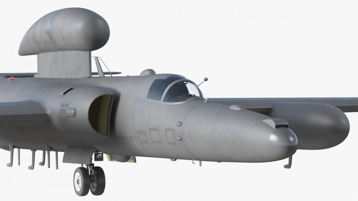 3D model Reconnaissance Aircraft Grey Rigged