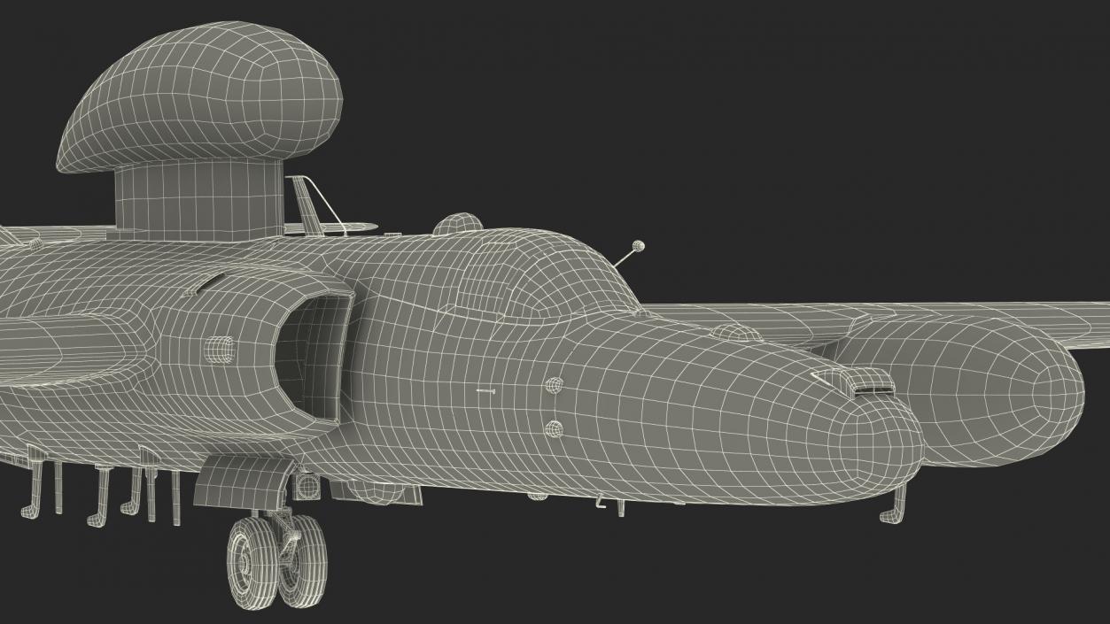 Reconnaissance Aircraft Grey Rigged for Cinema 4D 3D model