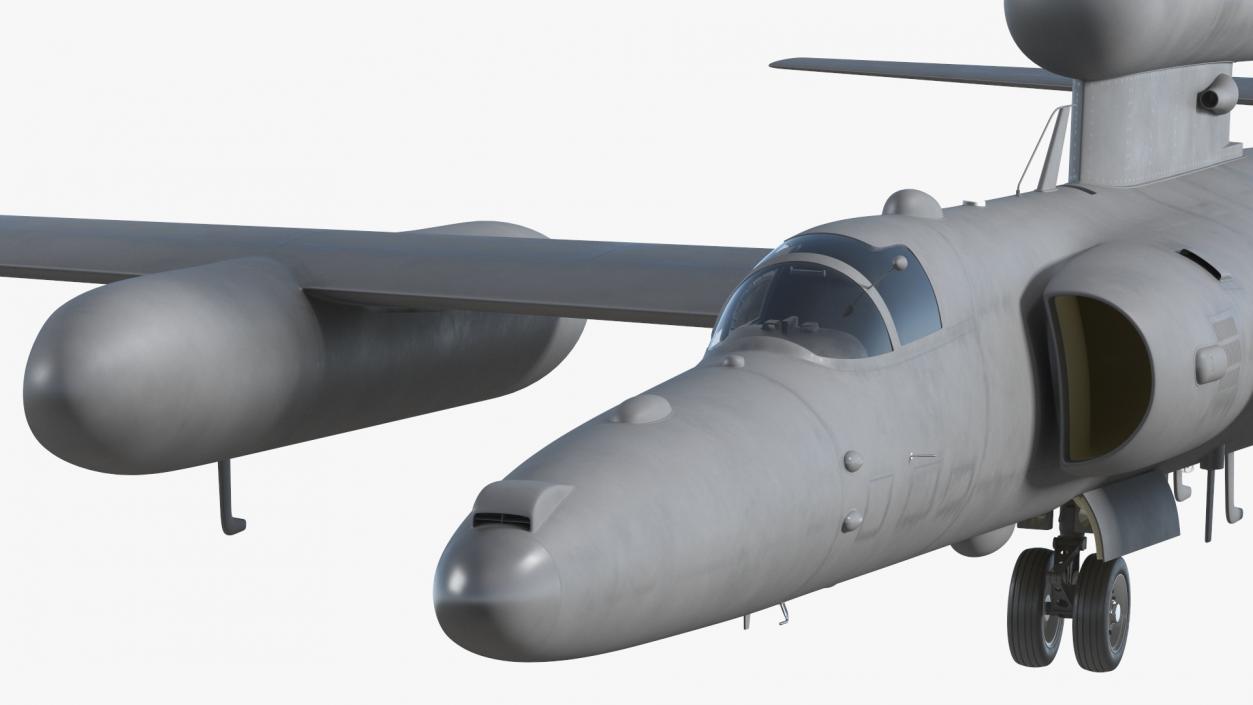 3D model Reconnaissance Aircraft Grey Rigged