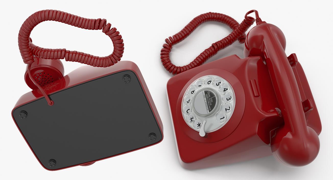 Retro Design Corded Landline Phone 3D model