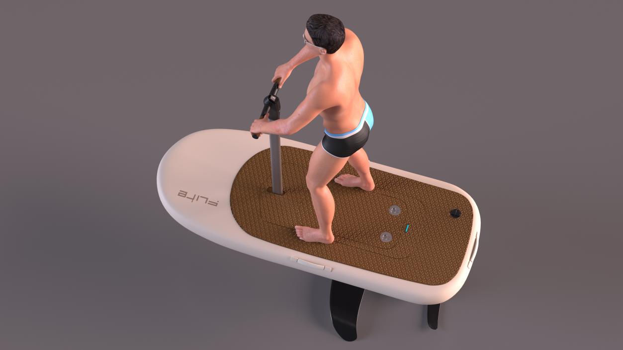 Man Rides a Flitescooter 3D model