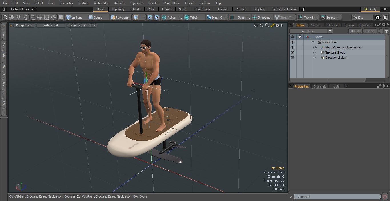 Man Rides a Flitescooter 3D model