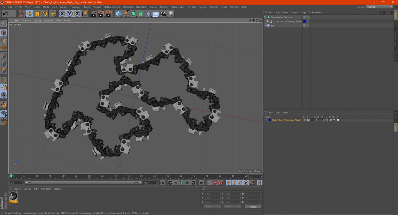 Chain for Chainsaw Black 3D model