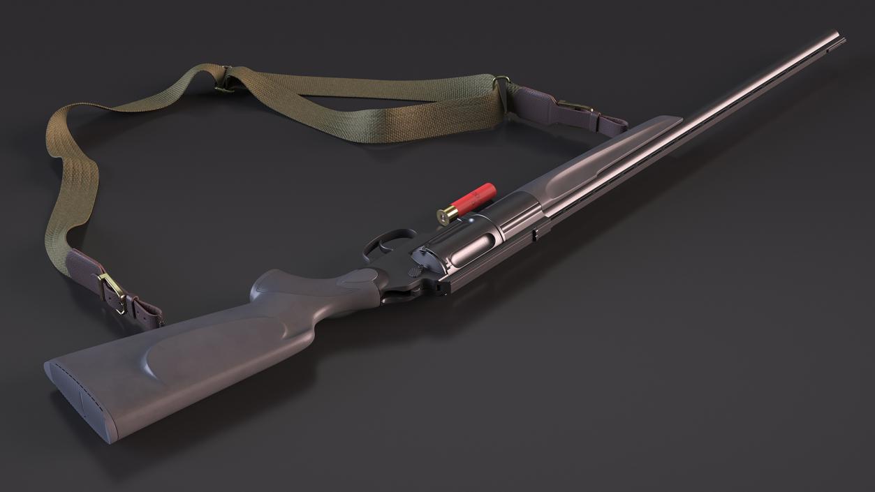 3D Revolver Shotgun MC255 Polymer Rigged for Cinema 4D