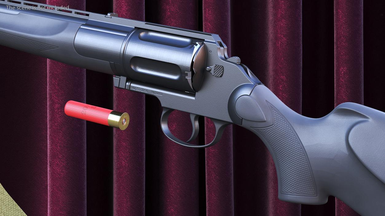 3D Revolver Shotgun MC255 Polymer Rigged for Cinema 4D