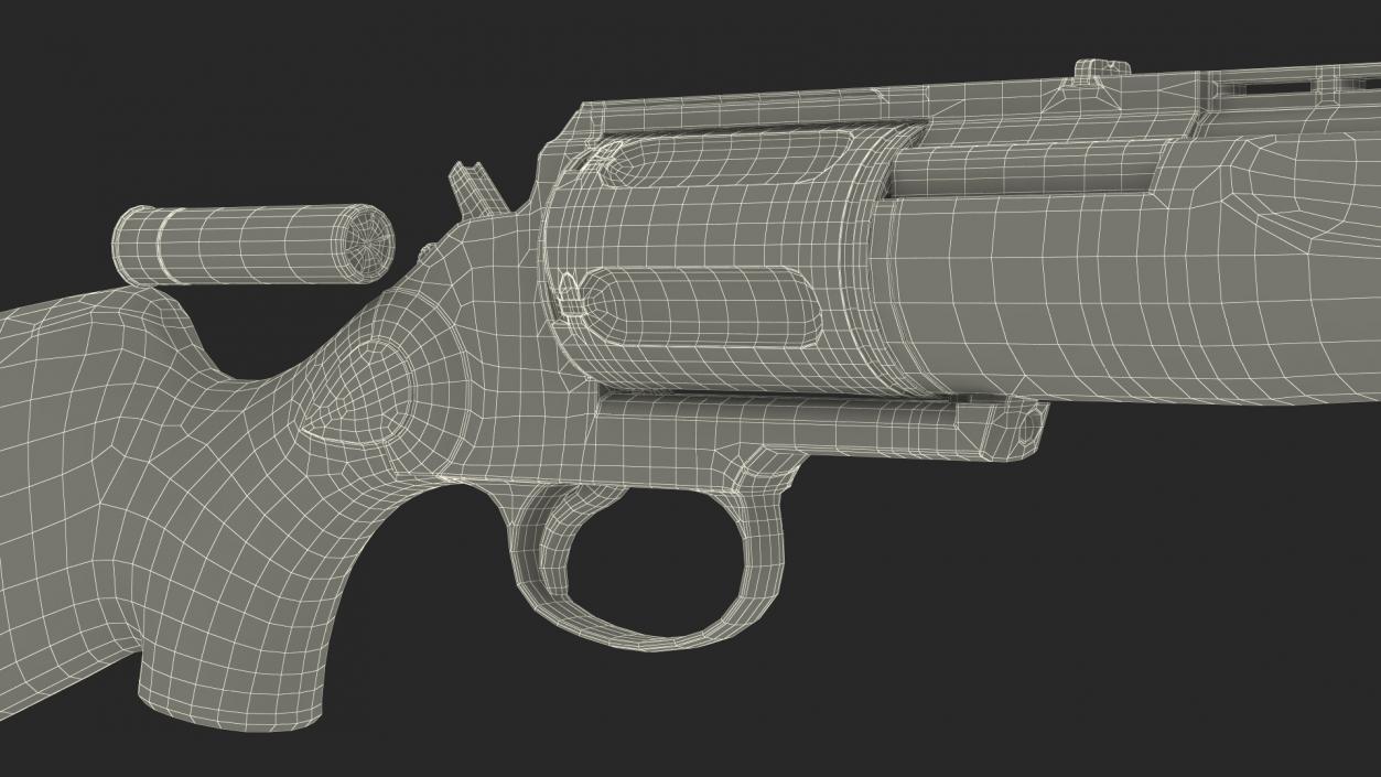 3D Revolver Shotgun MC255 Polymer Rigged for Cinema 4D