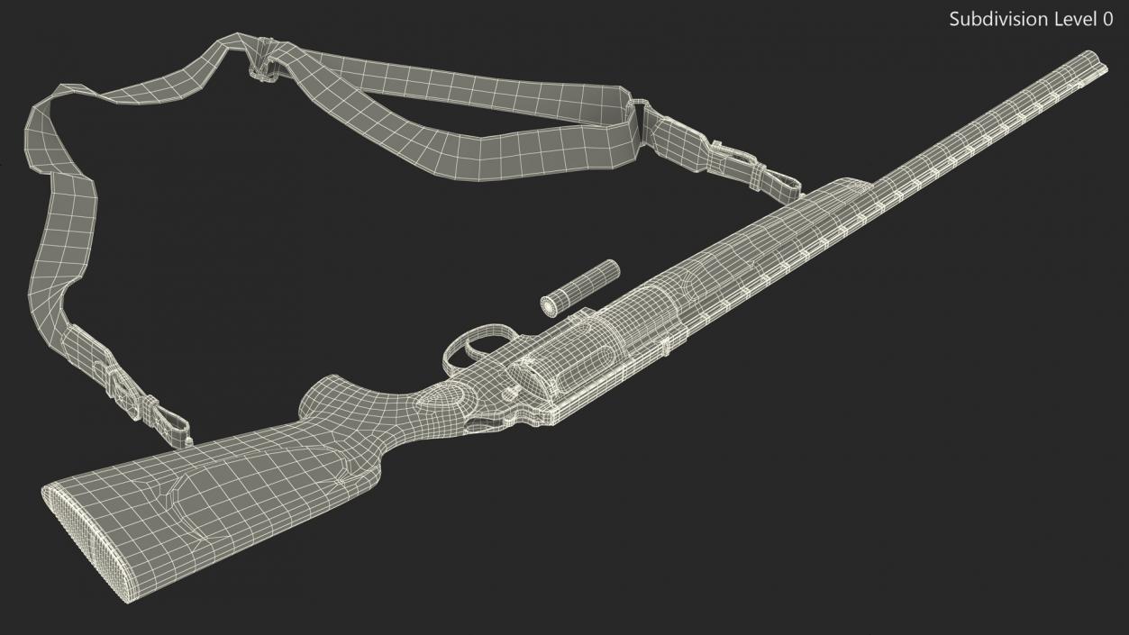 3D Revolver Shotgun MC255 Polymer Rigged for Cinema 4D