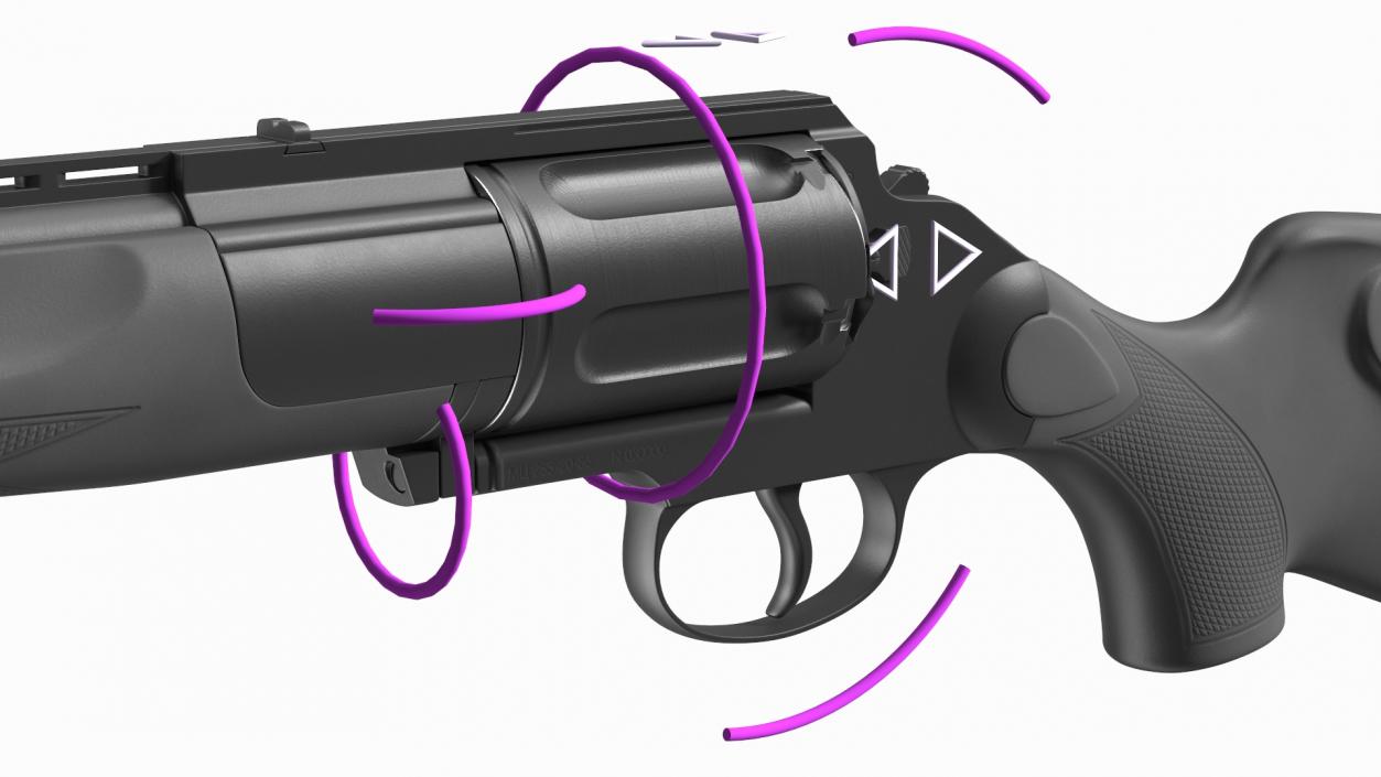 3D Revolver Shotgun MC255 Polymer Rigged for Cinema 4D