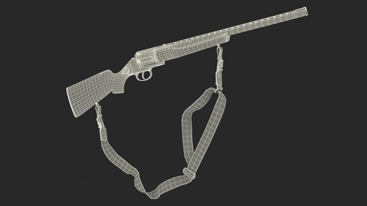 3D Revolver Shotgun MC255 Polymer Rigged for Cinema 4D