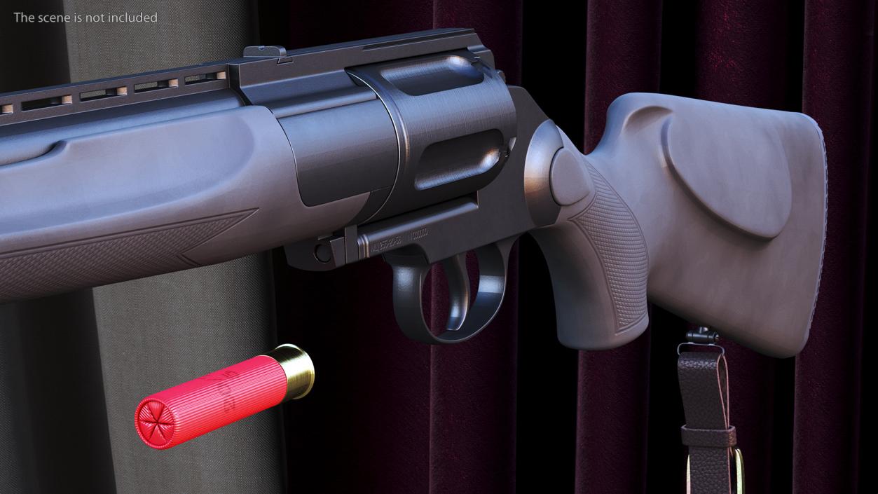 3D Revolver Shotgun MC255 Polymer Rigged for Cinema 4D